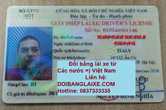 Đổi bằng lái xe Italia sang bằng lái xe Việt Nam